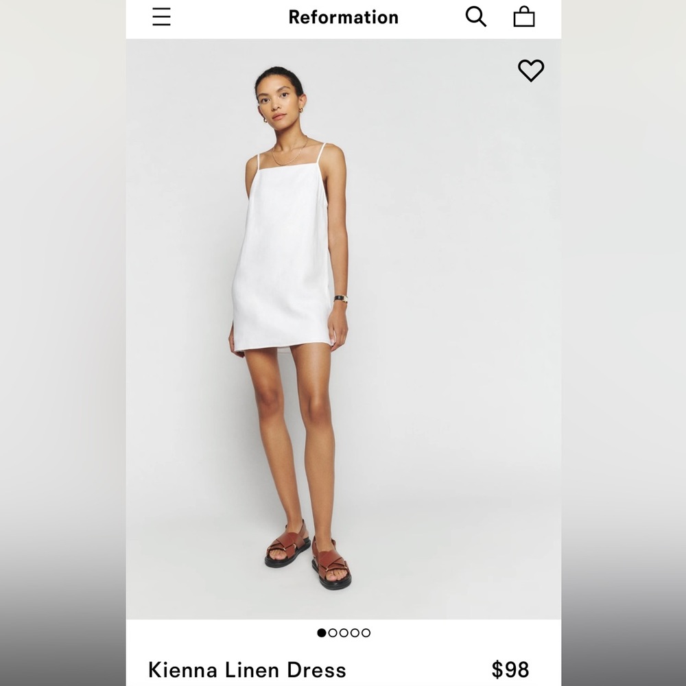 NWT Reformation Kienna Linen Dress | White | Size L